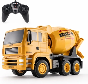 6CH Remote Control Mixer Truck Toy, Cement Mixer Trucks for Boys, Rechargeable RC Construction Toys Vehicle, Christmas Birthday Gifts Ideas for Kids Adults, 1:18 Scale Truck (with Gift)