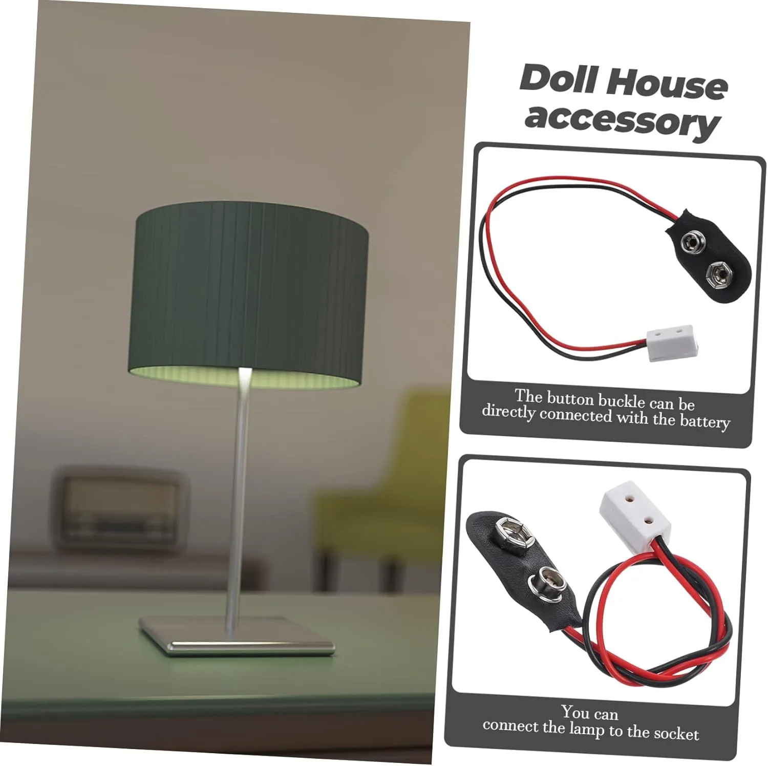 6pcs Doll House Miniature Power Supply Connection Wire Battery Connection for Dollhouse Lamps for Bedroom Living Room and Kitchen Accessories