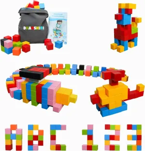 72 Pcs Magnetic Blocks - Magnetic Building Blocks Toys for STEM Education, Sensory Magnet Toys for 3 , Montessori Toys, Magnetic Cubes, Preschool Sensory Compatible with Mine Magnet World