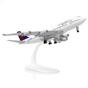 747 Model Airplane 1/300 Diecast Metal Airplane Model Kits (with Stand) Boeing 747 Airlines Plane for Aviation Enthusiasts Gifts, Display Collections or Desk Decor -8 inches L