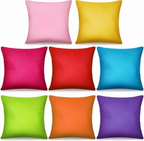 8Pcs 18 x 18 Inch Decorative Throw Pillow Covers Rainbow Mix Color Pillow Cases Colorful Square Cushion Covers with Hidden Zipper for Couch Sofa Bedroom Patio Balcony,Linen Material（Covers Only）