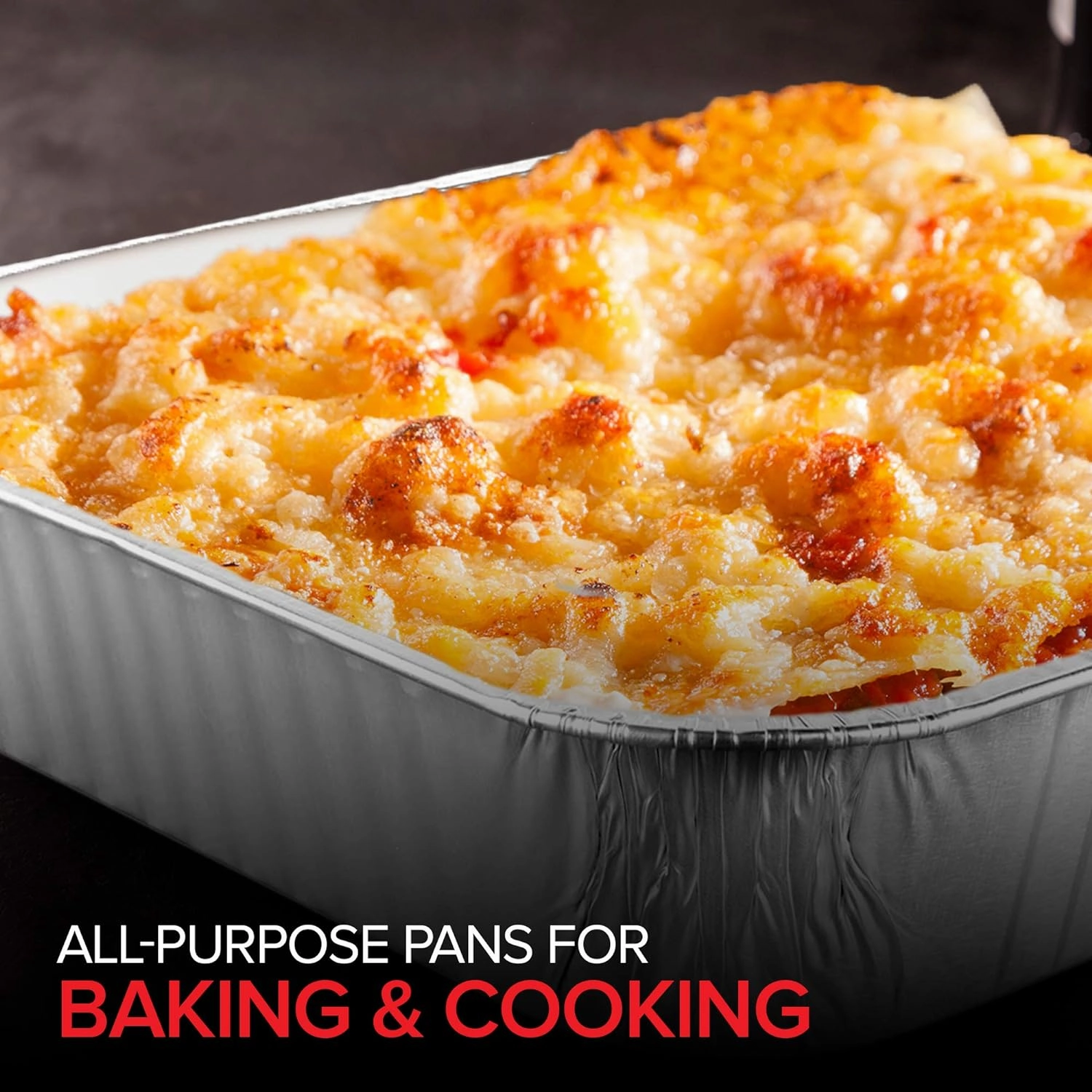 8x8 Foil Pans (50 Pack) 8 Inch Square Aluminum Pans - Foil Pans - Disposable Food Containers Great for Baking Cake, Cooking, Heating, Storing, Prepping Food