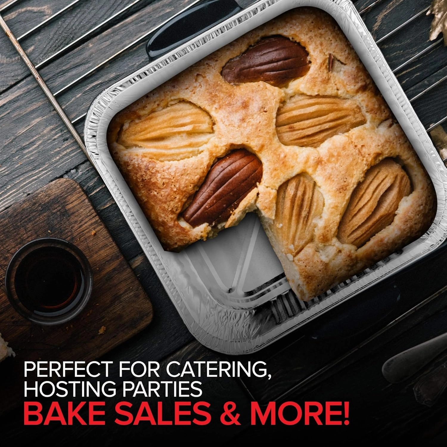 8x8 Foil Pans (50 Pack) 8 Inch Square Aluminum Pans - Foil Pans - Disposable Food Containers Great for Baking Cake, Cooking, Heating, Storing, Prepping Food