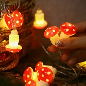 9.84ft Mushroom LED Fairy Lights, Battery Powered