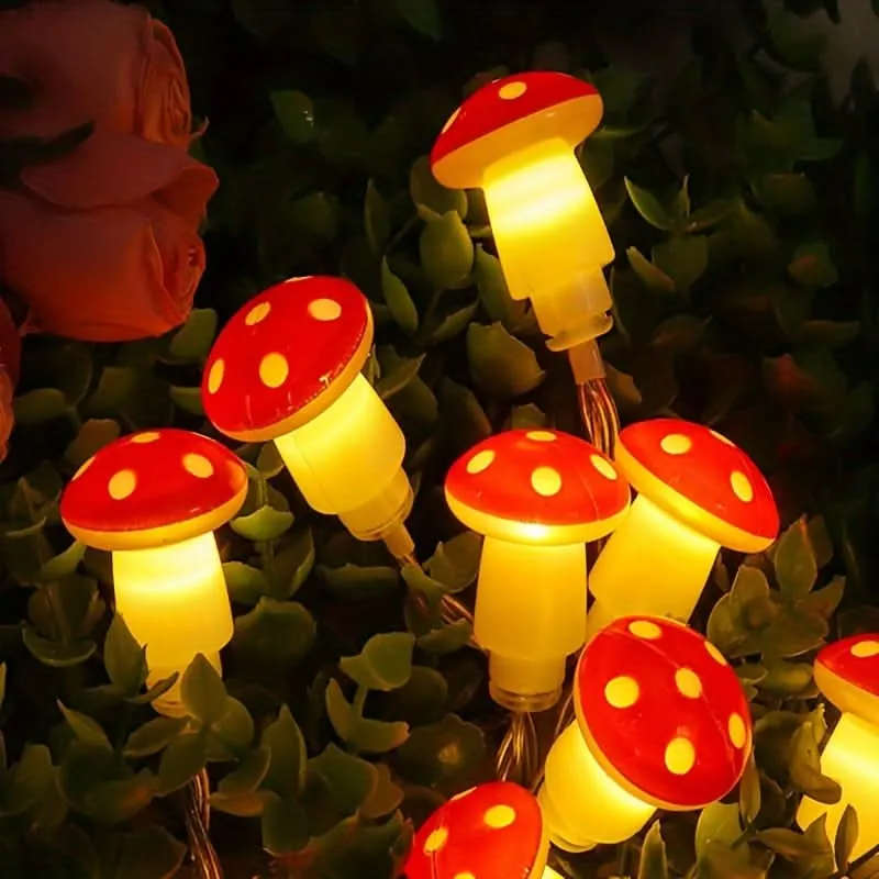 9.84ft Mushroom LED Fairy Lights, Battery Powered