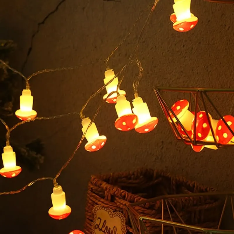 9.84ft Mushroom LED Fairy Lights, Battery Powered