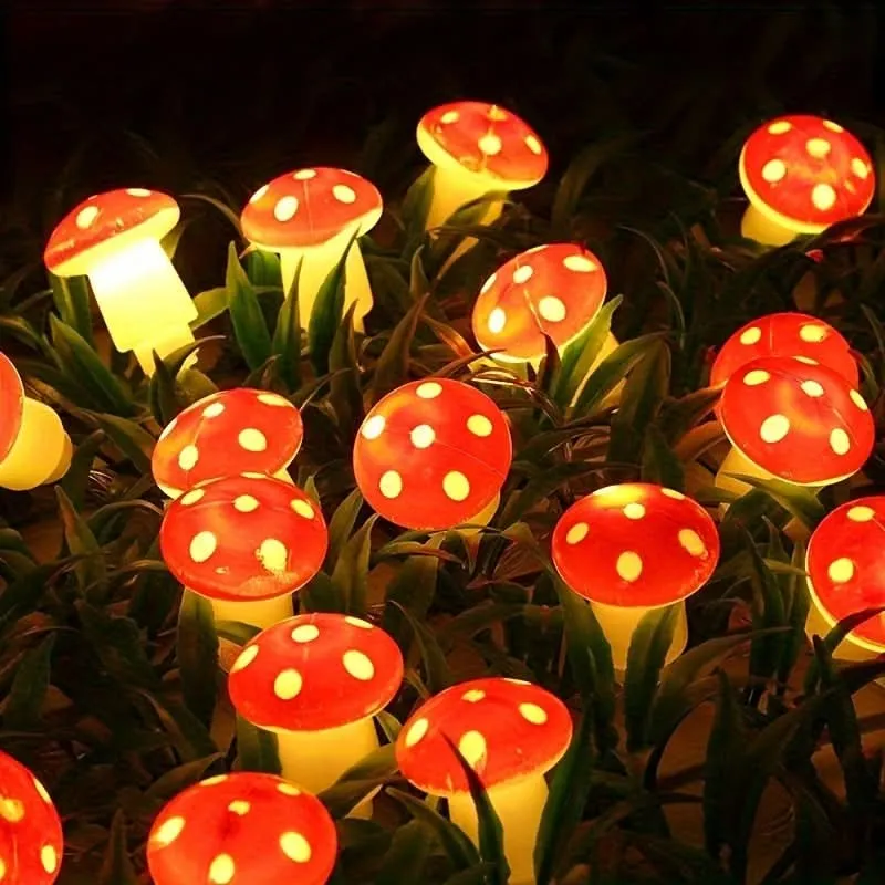 9.84ft Mushroom LED Fairy Lights, Battery Powered