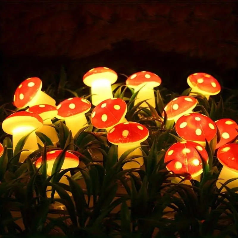 9.84ft Mushroom LED Fairy Lights, Battery Powered