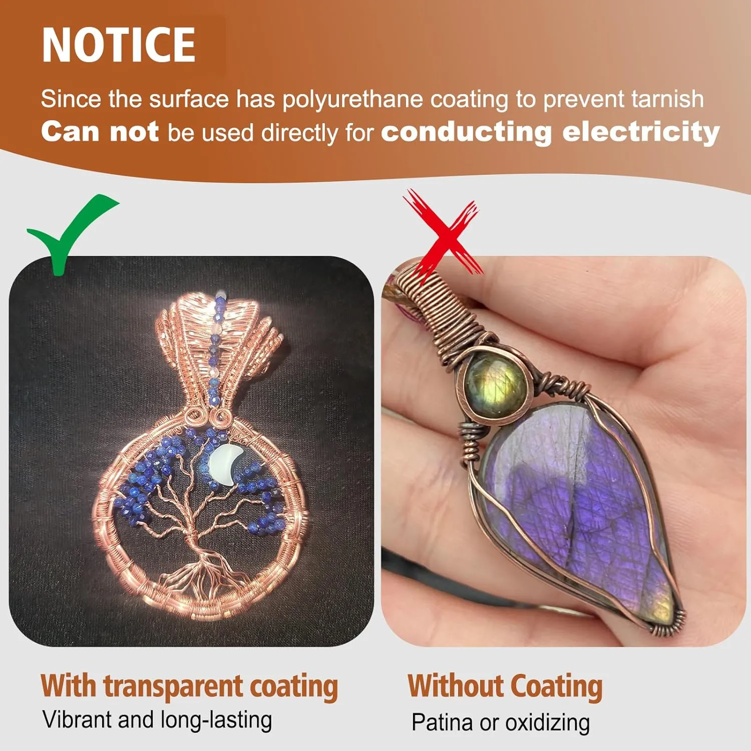 99.9% Pure Copper Wire, 16 Gauge 102 Feet Solid Copper Wire for Jewelry Making Crafts, Electroculture Gardening Antenna, Cyrico Bendable Soft Wire for Plants