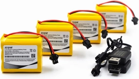 (4-Pack) 7.2V 1000mAh Ni-CD AA Battery Pack with SM-2P Plug for RC Cars Trucks Tanks Toy Excavators Semi-Trailer Flatbed Truck
