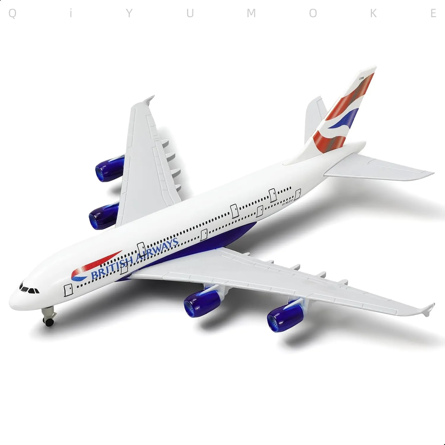 A380 British 1/300 Die-cast Metal Airplane Model -A380 Sky Jumbo a380 Model Plane with Stand (7.5 inches Long) for Aviation Enthusiast Gift or Display Decorations