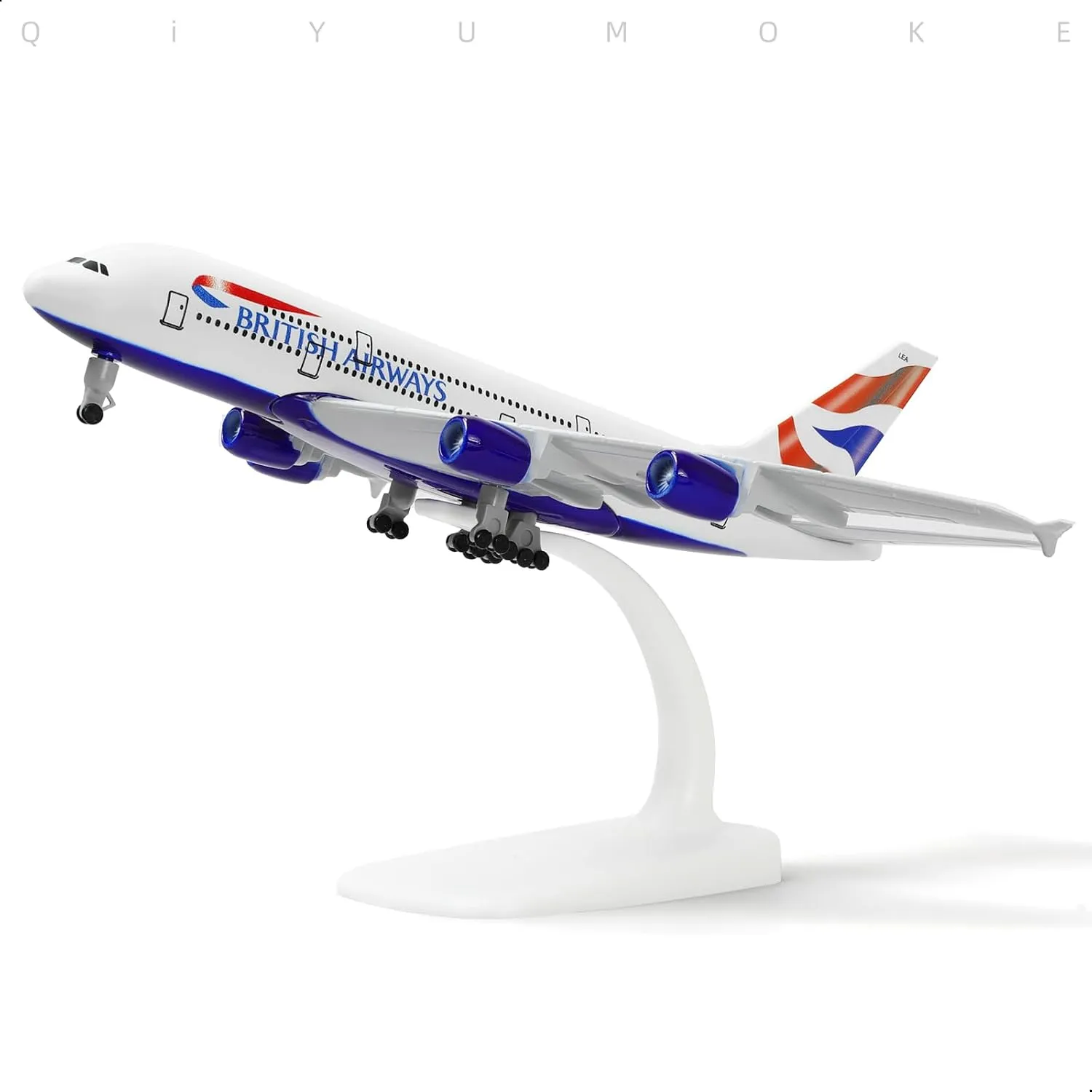 A380 British 1/300 Die-cast Metal Airplane Model -A380 Sky Jumbo a380 Model Plane with Stand (7.5 inches Long) for Aviation Enthusiast Gift or Display Decorations