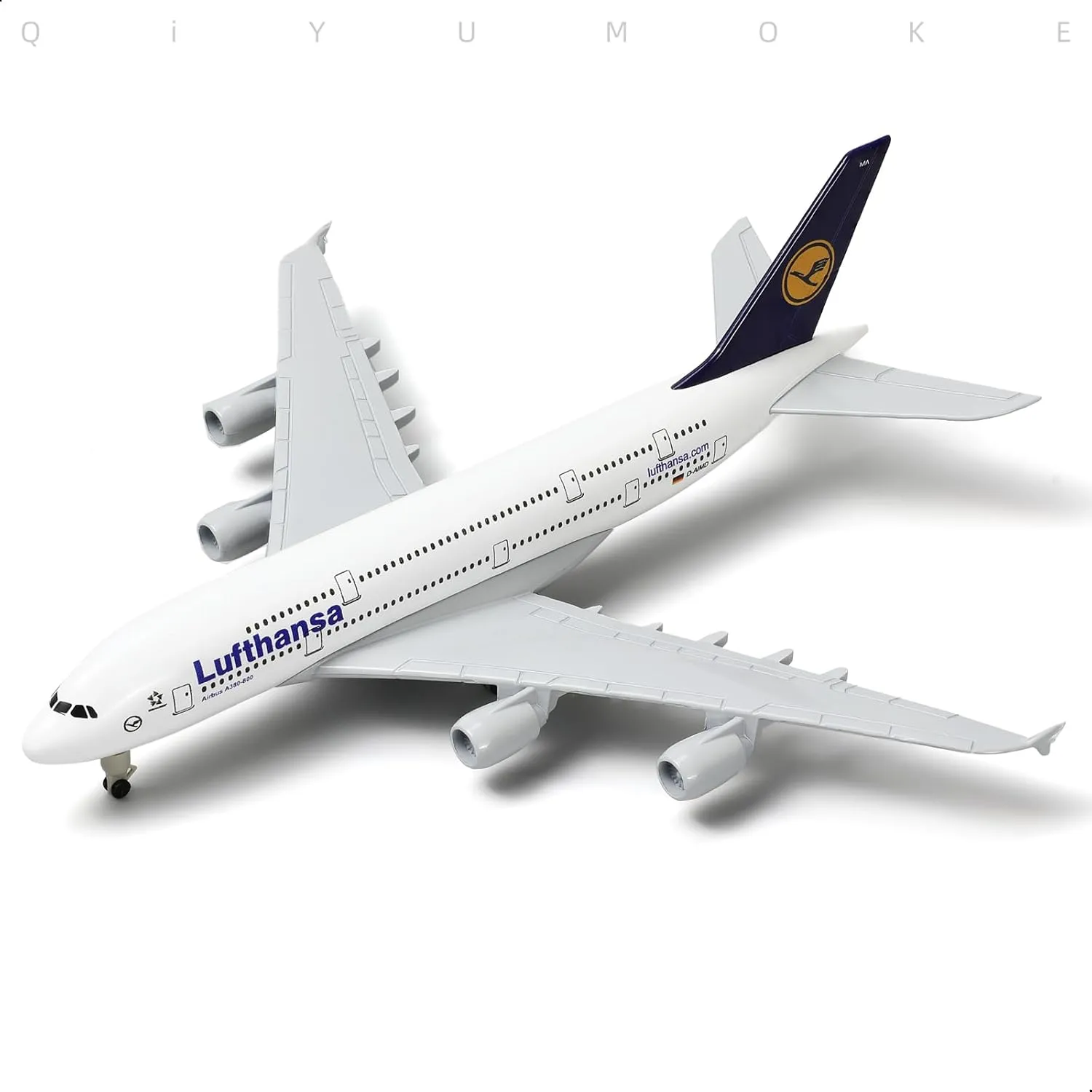 A380 German 1/300 Die-cast Metal Airplane Model -A380 Sky Jumbo a380 Model Plane with Stand (7.5 inches Long) for Aviation Enthusiast Gift or Display Decorations