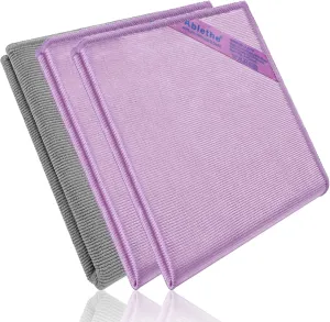 Ablethe Window Cleaning Cloth (Purple) & Enviro Cloth (Grey) Basic Package - Only Need Water, Streak Free Cleaning Rags for Glass, Mirror (Purple 2 Pack, Grey 1 Pack)