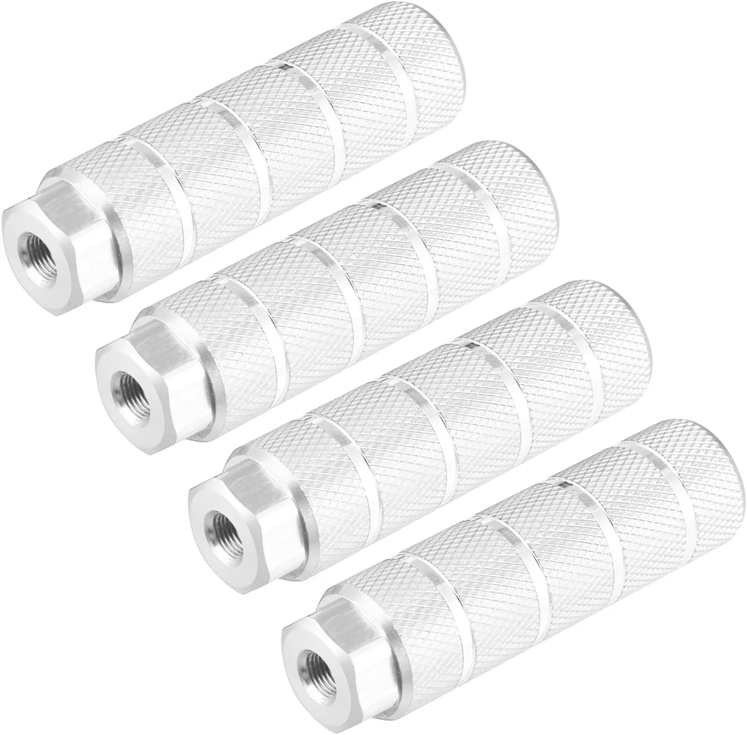 ACROPIX 4pcs Aluminum Alloy Rear Foot Pegs Footrests Universal Silver Tone for BMX MTB Bike Bicycle Fit 3/8 Inch Axles Car Parts