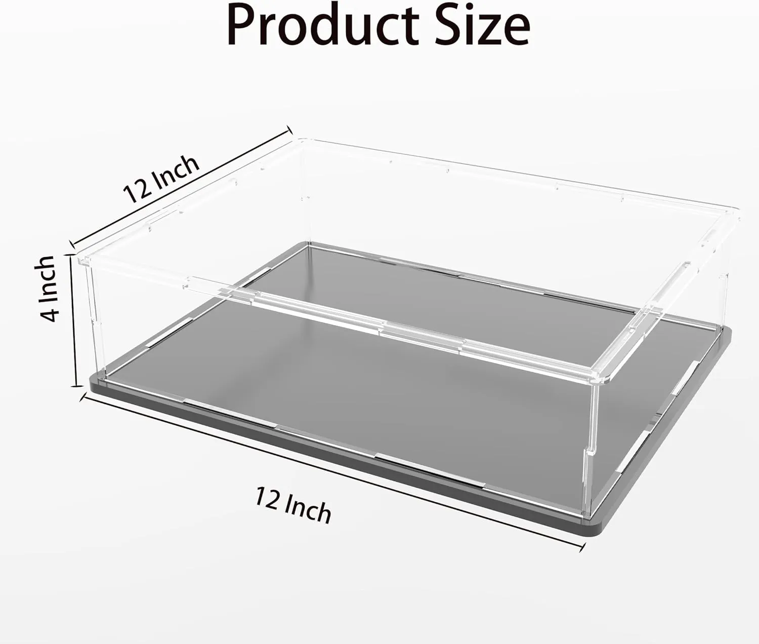Acrylic Display Case for Book, Clear Flat Acrylic Box for Displaying Books, Medals, Stamps, Collectibles and Cards