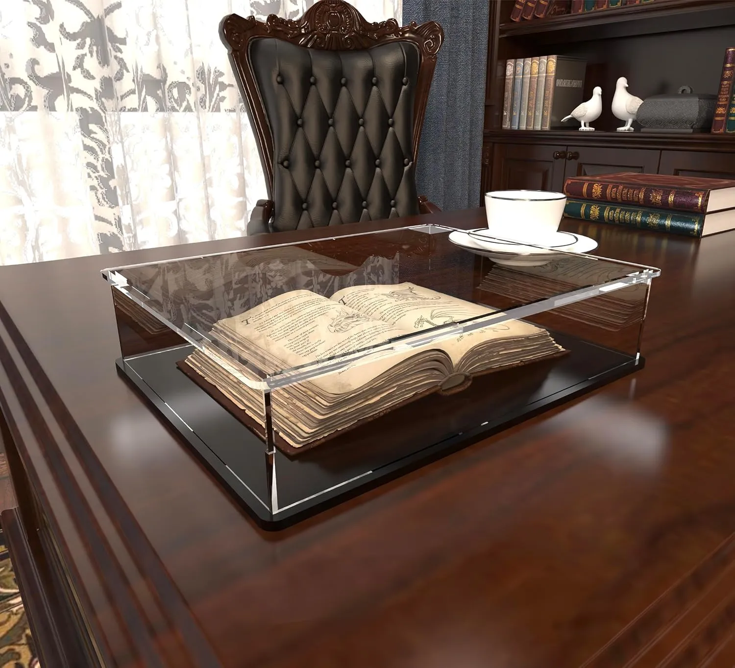 Acrylic Display Case for Book, Clear Flat Acrylic Box for Displaying Books, Medals, Stamps, Collectibles and Cards