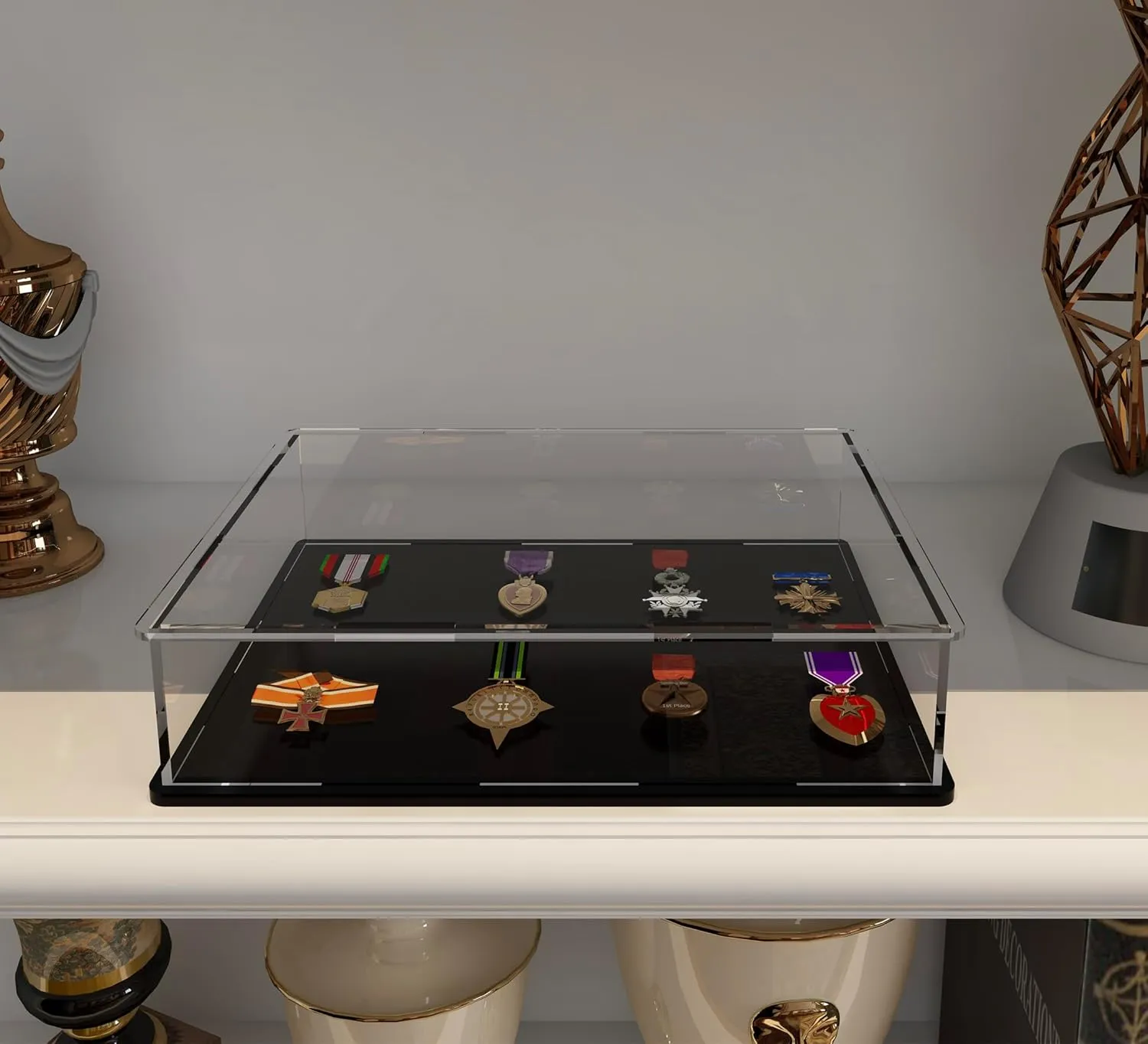 Acrylic Display Case for Book, Clear Flat Acrylic Box for Displaying Books, Medals, Stamps, Collectibles and Cards