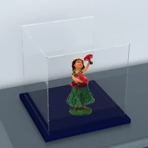 Acrylic Display Case with Lid for Collectibles, 6 Inch Cube Acrylic Box with Elegant Velvet Base for Display, Dust-Resistant Showcase for Action Figures and Dolls [6x6x6 inch]