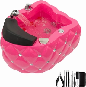 Acrylic Footbath Spa Foot Bath Pedicure with Heat and Massage Pedicure Bowl Salon Massage Equipment Foot Spa with Heat and Massage and Jets Colorful Lamp Footbath for Hotel Foot Bath Club
