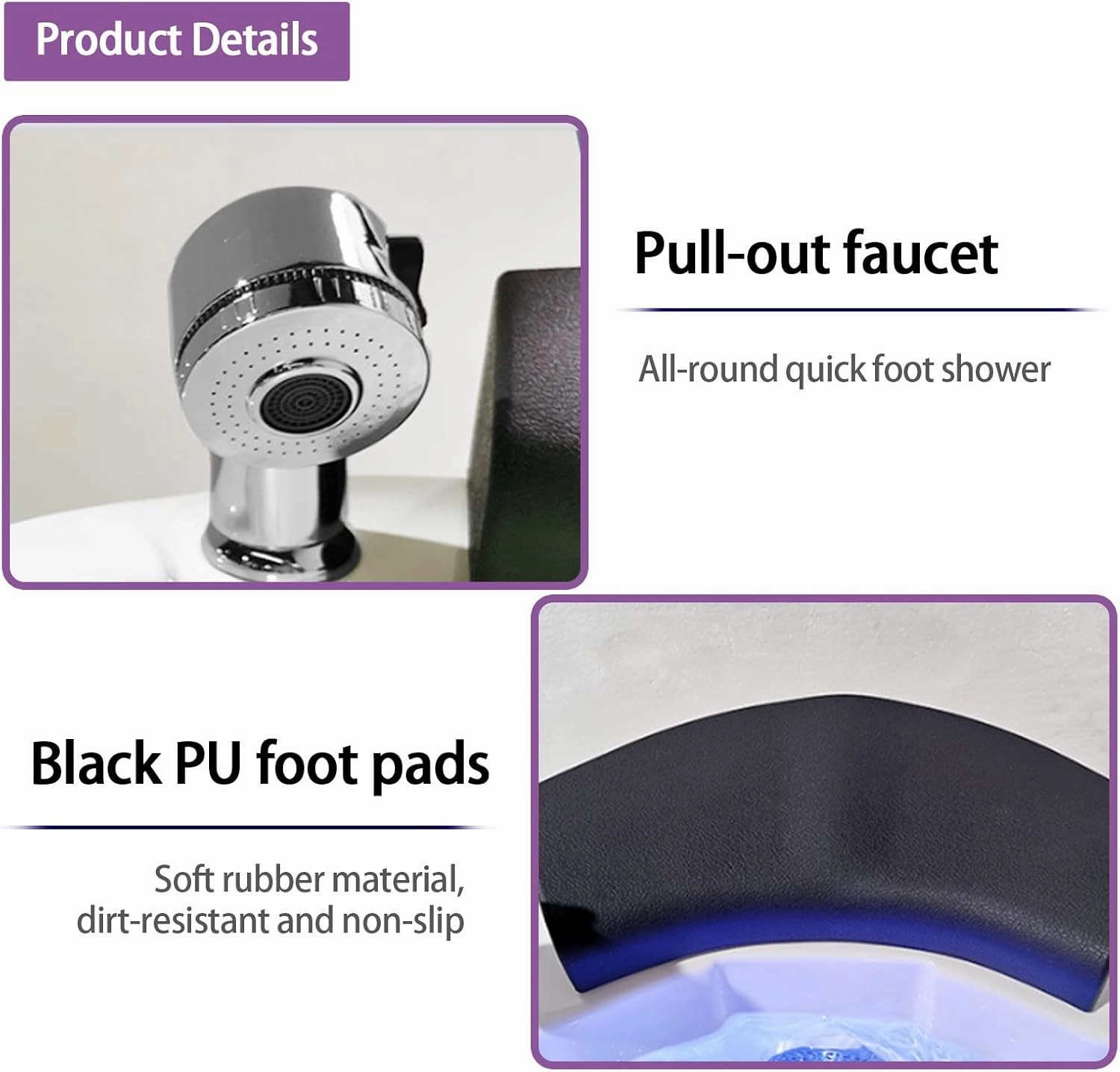Acrylic Footbath Spa Foot Bath Pedicure with Heat and Massage Pedicure Bowl Salon Massage Equipment Foot Spa with Heat and Massage and Jets Colorful Lamp Footbath for Hotel Foot Bath Club