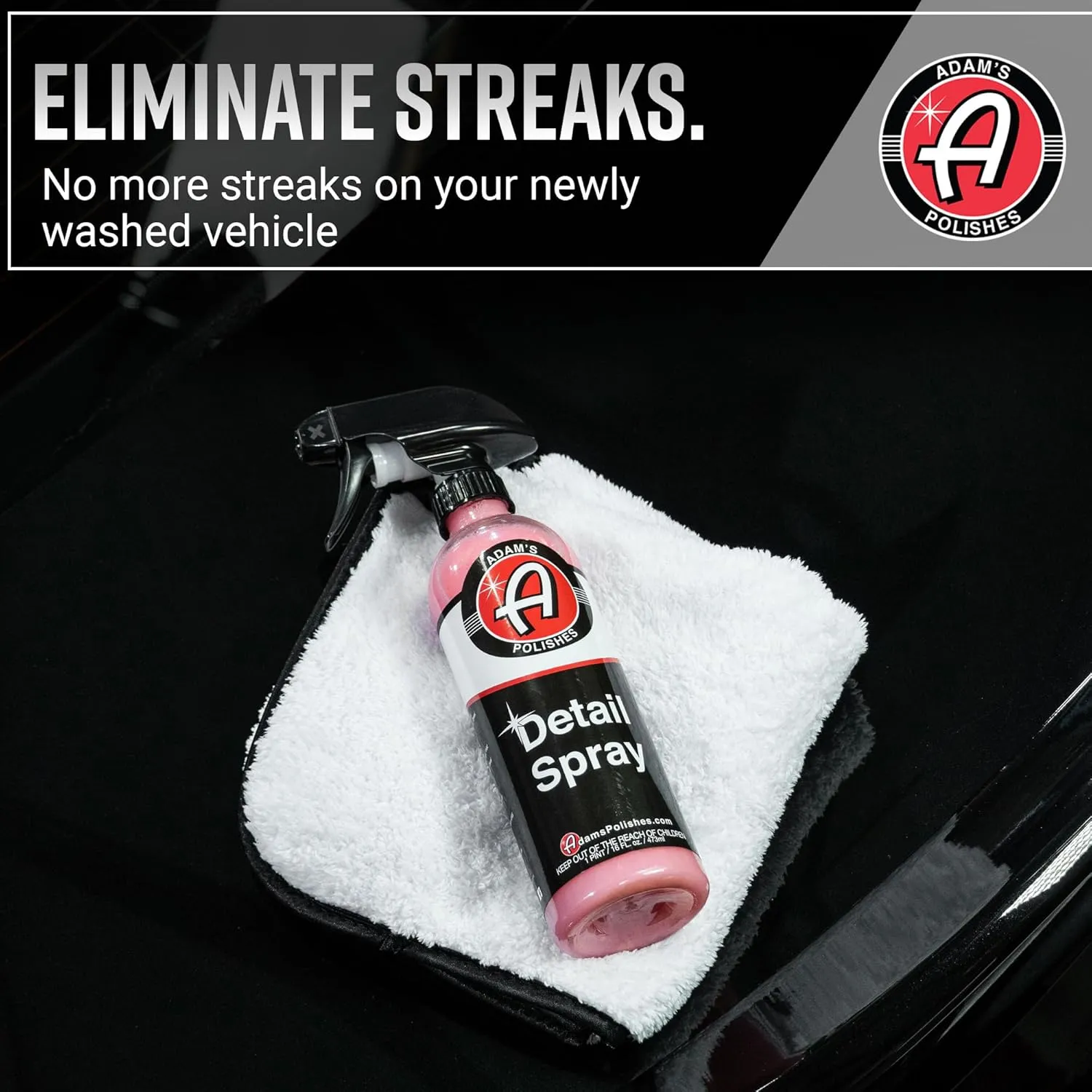 Adam's Polishes Detail Spray (2-Pack) - Quick Waterless Detailer Spray for Car Detailing | Polisher Clay Bar & Car Wax Boosting Tech | Add Shine Gloss Depth Paint | Car Wash Kit & Dust Remover