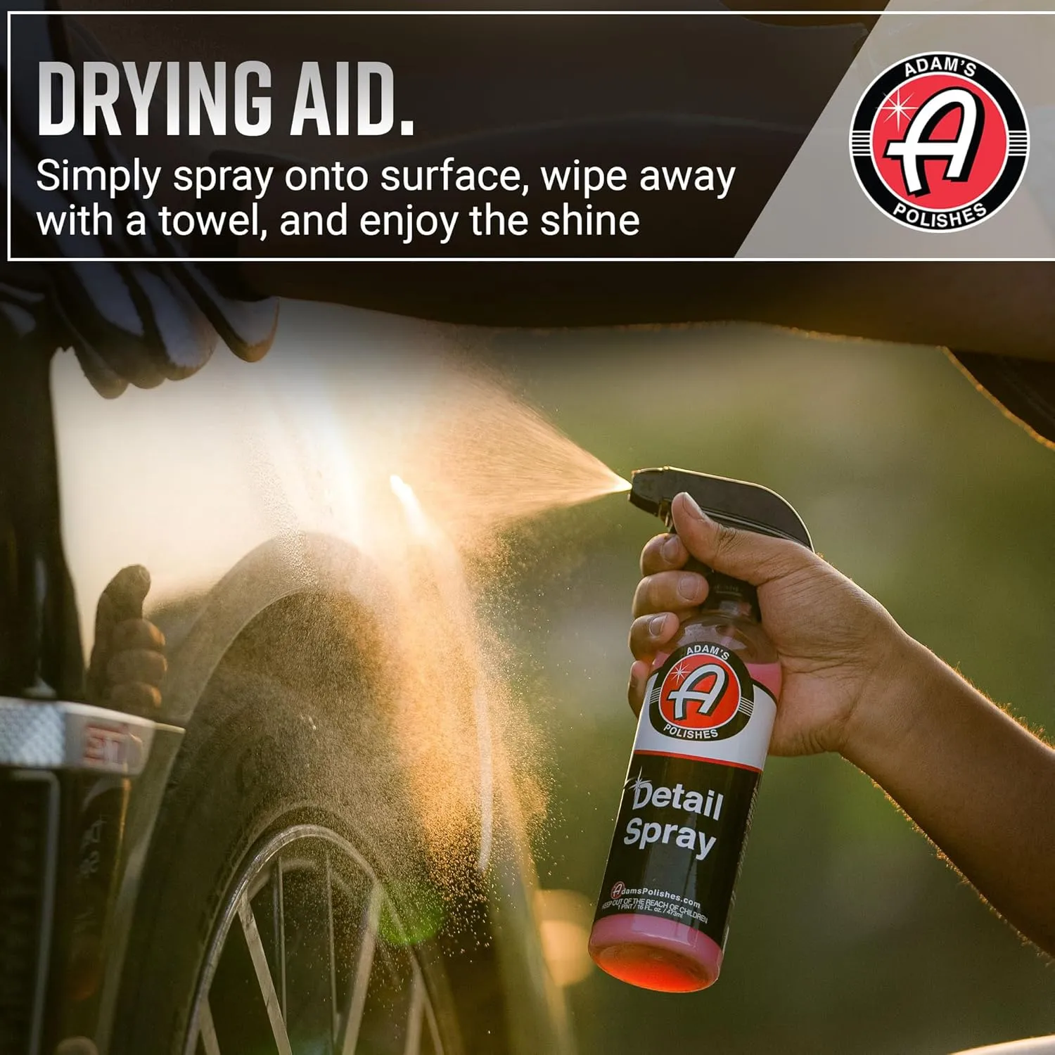 Adam's Polishes Detail Spray (2-Pack) - Quick Waterless Detailer Spray for Car Detailing | Polisher Clay Bar & Car Wax Boosting Tech | Add Shine Gloss Depth Paint | Car Wash Kit & Dust Remover