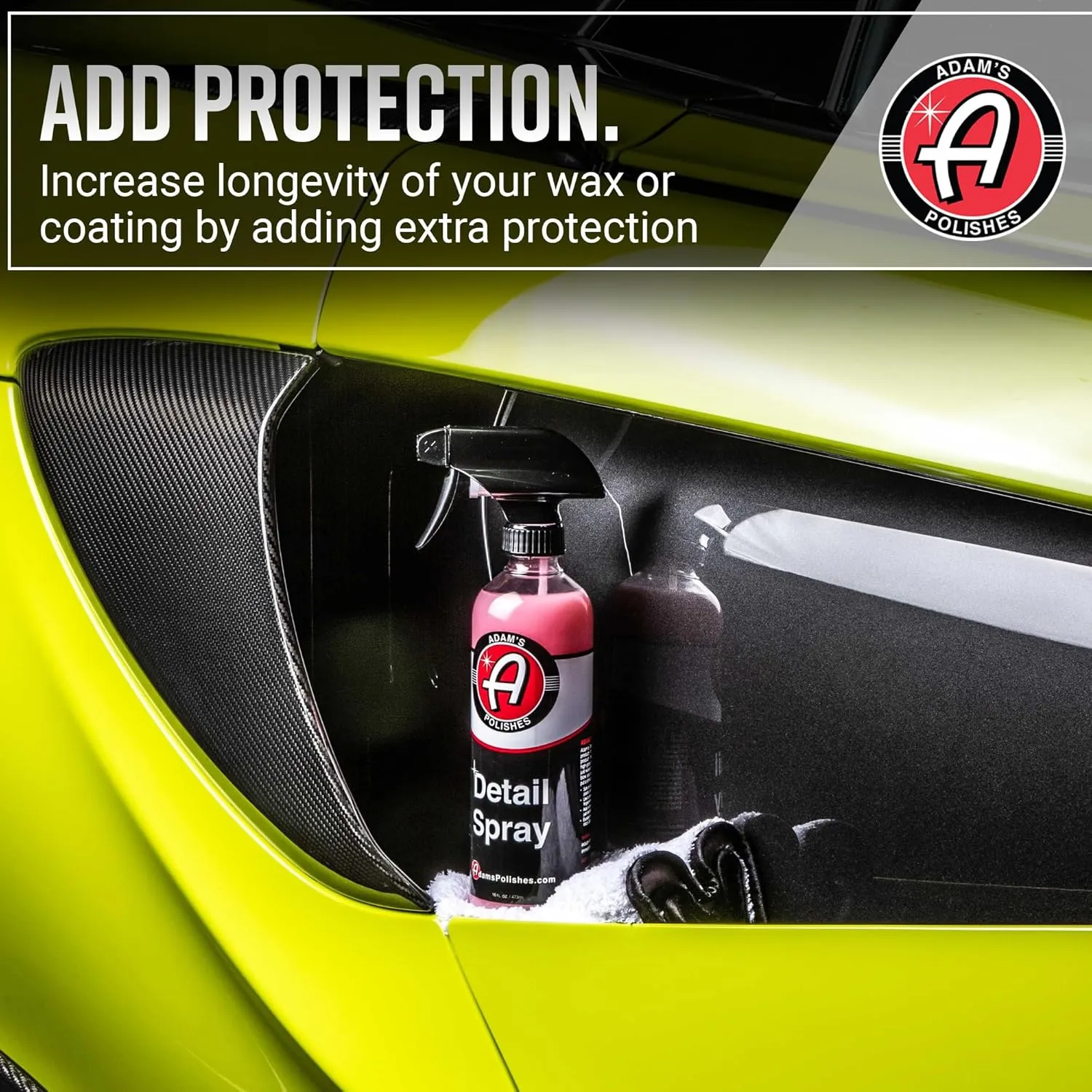 Adam's Polishes Detail Spray (2-Pack) - Quick Waterless Detailer Spray for Car Detailing | Polisher Clay Bar & Car Wax Boosting Tech | Add Shine Gloss Depth Paint | Car Wash Kit & Dust Remover