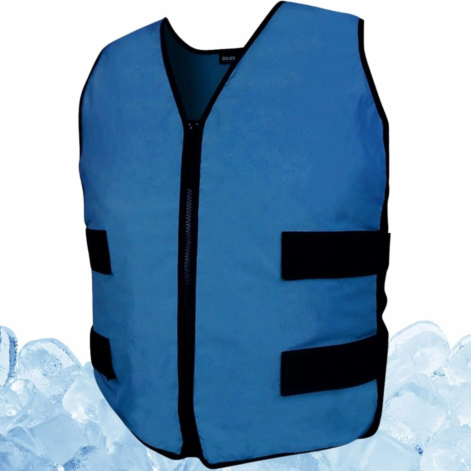 Adjustable Lightweight Vest (Navy Blue) with Ice Cells, Full Body Heat Relief for Riding, Running