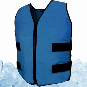 Adjustable Lightweight Vest (Navy Blue) with Ice Cells, Full Body Heat Relief for Riding, Running