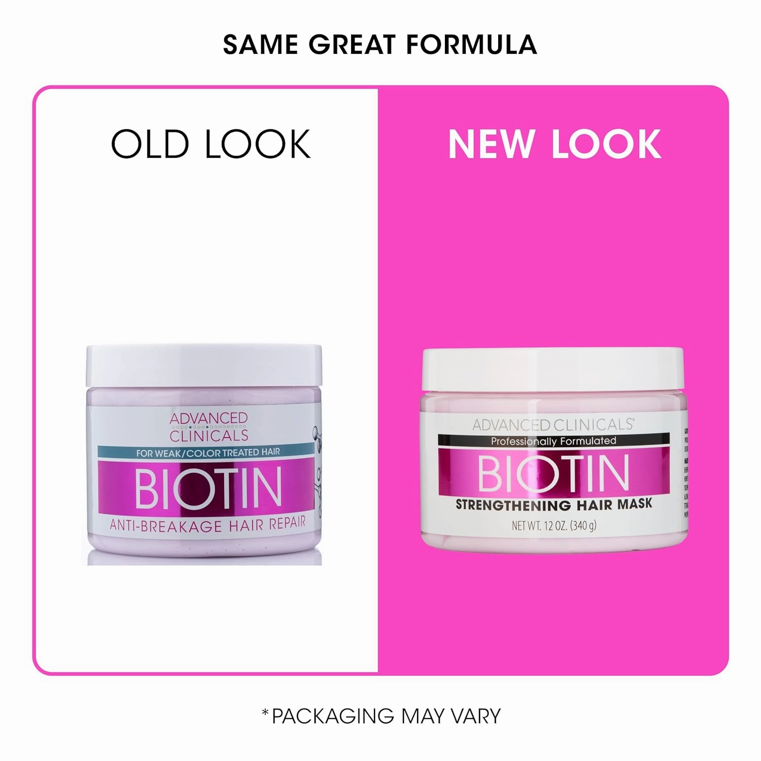 Advanced Clinicals Biotin Hair Treatment Anti-Breakage Repair Hair Mask. Strengthen Broken, Color-Treated Hair W/Repairing Deep Conditioner Manuka Honey & Caffeine To Restore Weak Hair, (Pack Of 2)