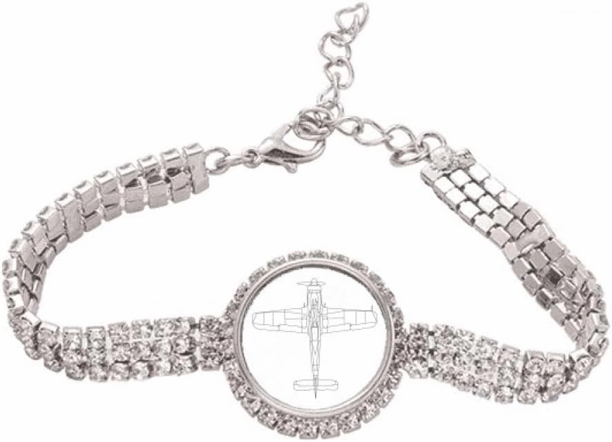 Aircraft Line Structure Art Deco Fashion Tennis Chain Anklet Bracelet Diamond Jewelry