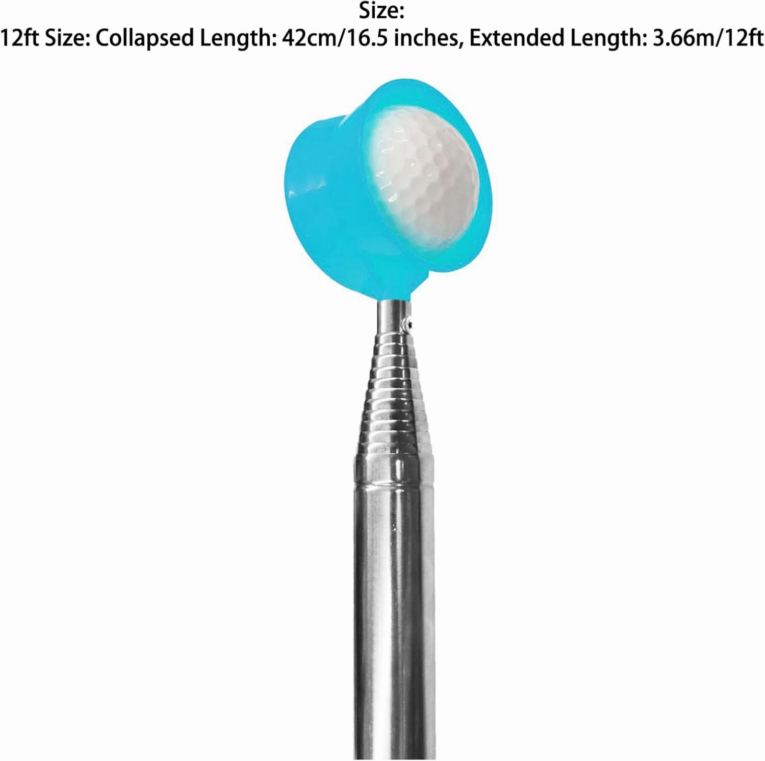 Aislor 6-12 Section Telescopic Golf Ball Retriever, Stainless Steel, Anti-Rust, Improve Your Golfing Efficiency