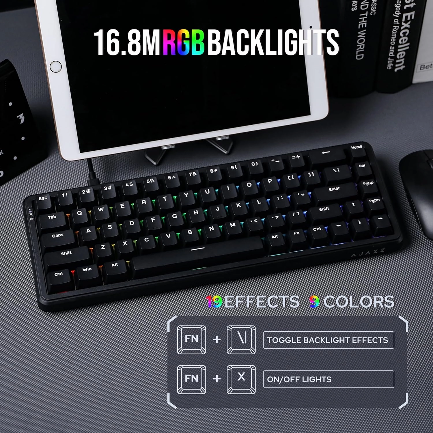 AK680 MAX Wired Gaming Keyboard with Hall Effect Switch, Rapid Trigger Magnetic Keyboard with 8K Polling Rate, Top Structure, RGB Backlight (Black)