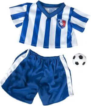 All-Stars Soccer Uniform with Ball for Stuffed Animals – Sports Outfit Set with Jersey, Shorts & Plush Soccer Ball – Fits Most 6”-10” Plush Toys, Teddy Bears & Dolls