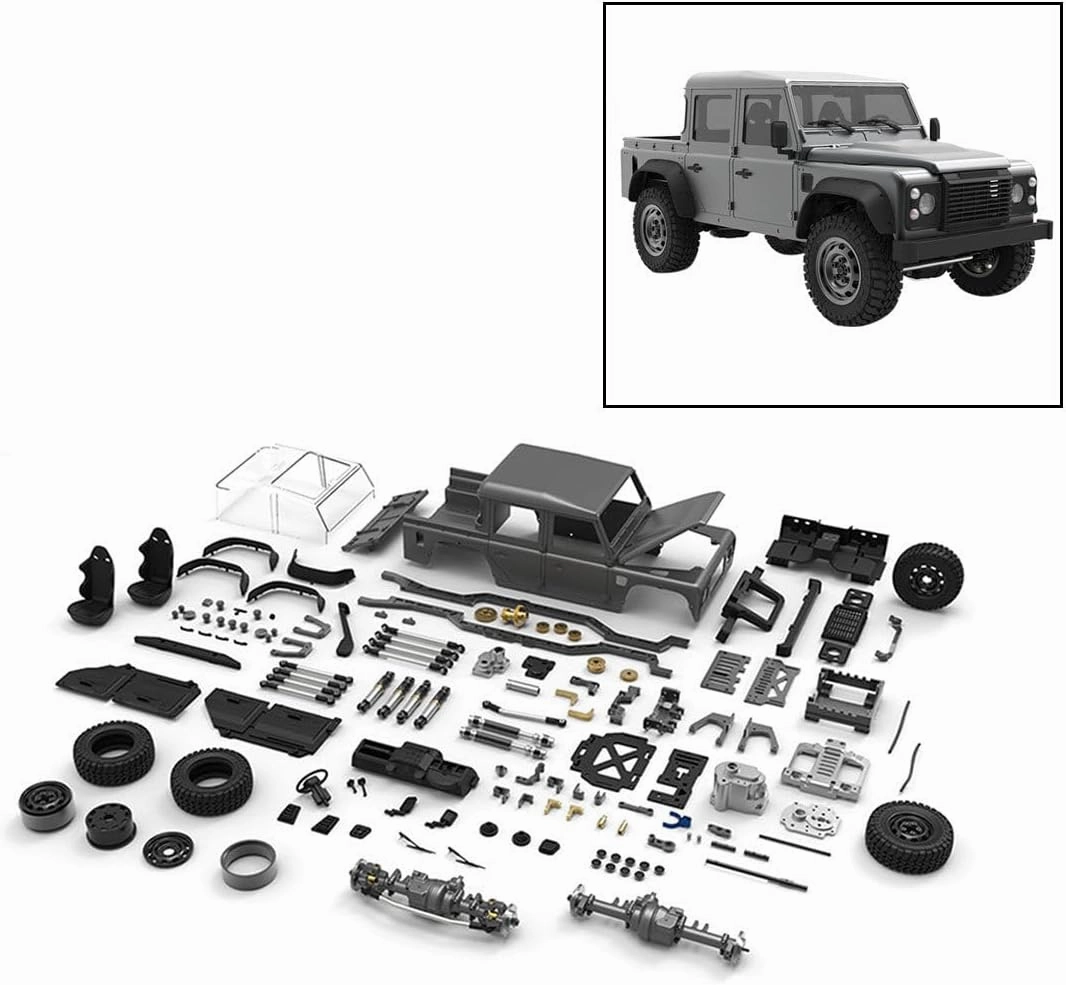 All Metal Electric RC Simulation Off-Road Vehicle, Capo CUB1 1:18 4WD Crawler Pickup Truck Model with Differential Lock and High Low Gears, Suitable As a Gift for Adults and Teens - KIT Version