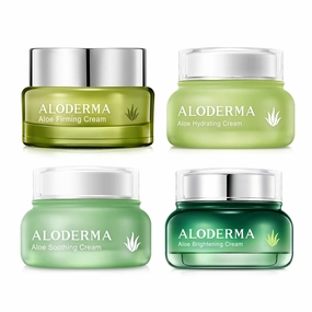 Aloderma Face Cream Set, 4 pieces - Hydrating Cream, Firming Cream, Soothing Cream, Brightening Cream