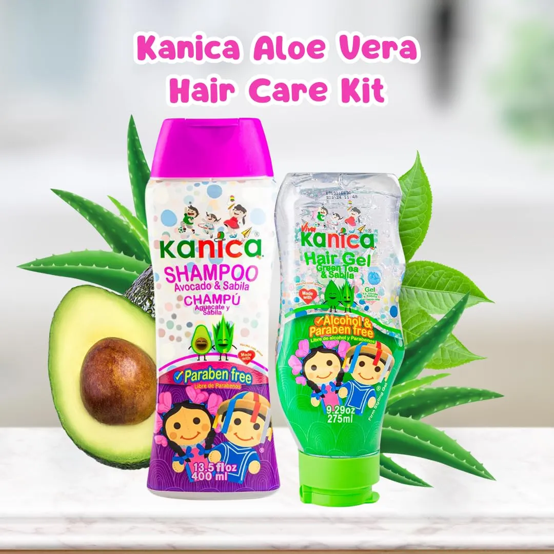 Aloe Vera & Avocado Hair Care Kit - 13.5oz Shampoo   9.29oz Alcohol-Free Gel - Nourishing Products for Kids & All Hair Types - Paraben & Cruelty Free & Harsh Chemical-Free