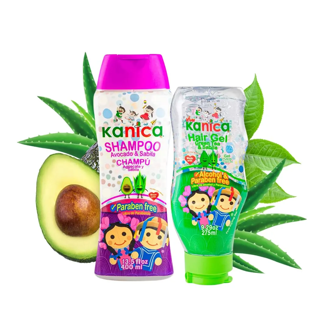 Aloe Vera & Avocado Hair Care Kit - 13.5oz Shampoo   9.29oz Alcohol-Free Gel - Nourishing Products for Kids & All Hair Types - Paraben & Cruelty Free & Harsh Chemical-Free