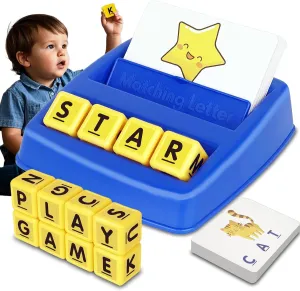 Alphabet Learning Toys for Kids Ages 3-12- Educational Matching Game with 30 Double-Sided Flash Cards - Spelling Games for Preschool Kindergarten Homeschool Classroom