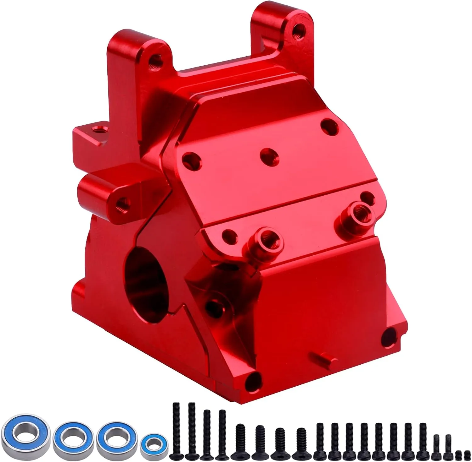 Aluminum Gearbox Case Set HD for 6S Arrma Kraton Typhon Notorious Outcast Mojave Infraction Felony Talion Limitless BLX, Replaces AR310854 (Red)