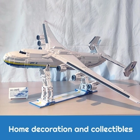 An-225 1:84 Airplane Building Block Sets,Large Military Transport Aircraft Model Plane Toys, WW2 History Collectible Home Room Decor Battleship Construction Set Present for Adults