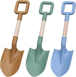 Anzmtosn Wood Kids Garden Tool Shovels Toys, 16" Avocado Beach Spades Sand Shovels Toys for Adults Gardening Tools Kit Travel Sandbox Toy Snow Scoop Wood Handle Spade for Digging Sand Snow 3 Pack
