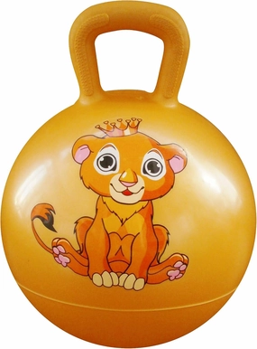 AppleRound Hippity Hoppity Hopball with Ball Pump, 18in/45cm Diameter for Age 3-7, Kangaroo Bouncer, Space Hopper Ball with Handle for Children, Printed Design