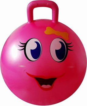 AppleRound Hippity Hoppity Hopball with Ball Pump, 18in/45cm Diameter for Age 3-7, Kangaroo Bouncer, Space Hopper Ball with Handle for Children, Printed Design (Girl)