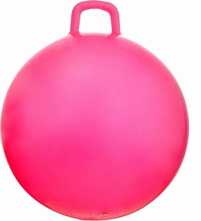 AppleRound Hippity Hoppity Jumping Ball with Pump, Bouncy Ball with Handle, 20in/50cm Diameter for Age 7-10, Kangaroo Bouncer, Space Hopper with Handle for Children, Plain Color (Pink)