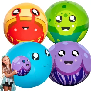 Aquamazing Giant Heavy Duty 16" Beach Ball for Kids, Adults, & Toddlers, XL 4x Thicker PVC Durable Pool Float-Water Toy for Volleyball, Game Play, Summer Camp Activity, Swimming Party Favor