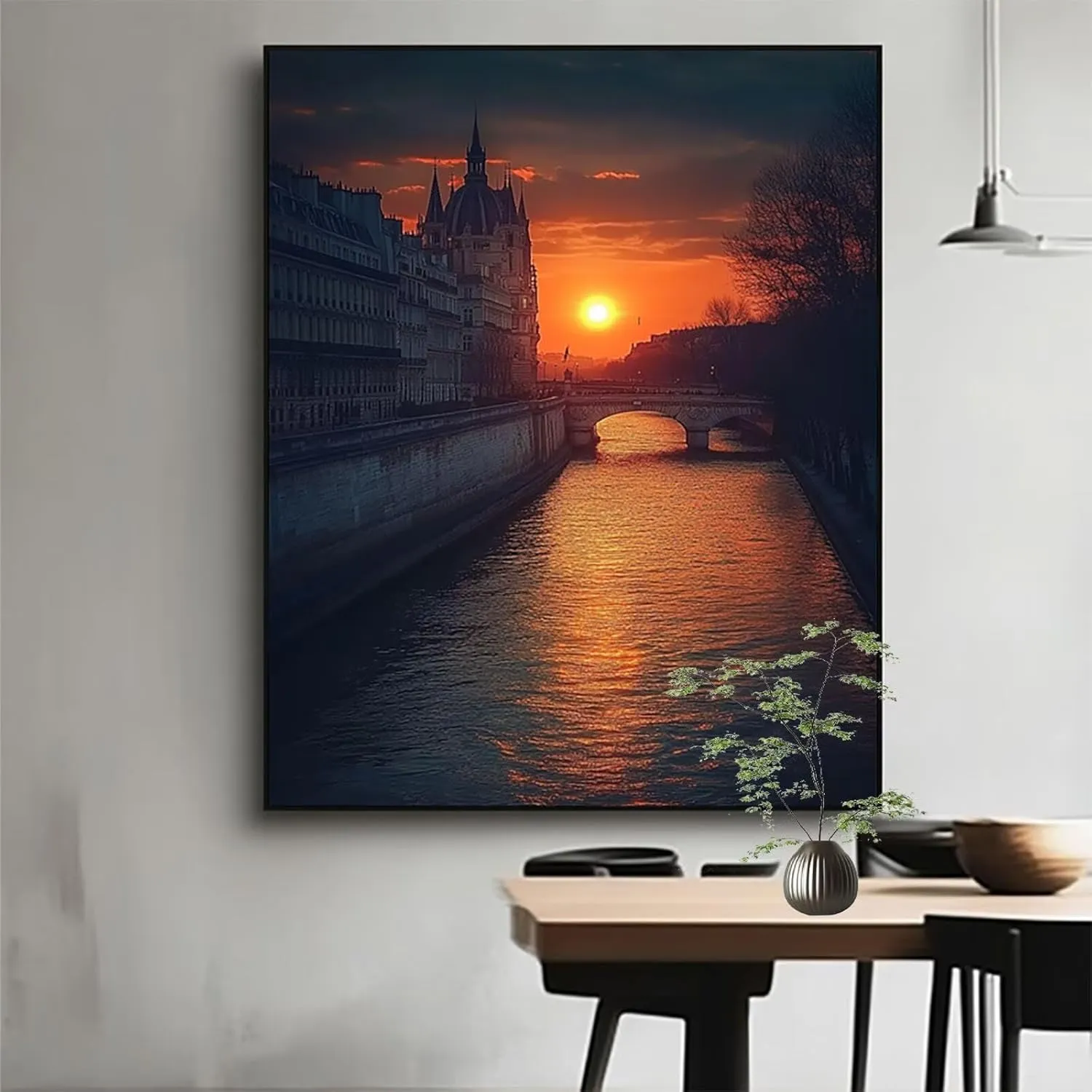 Architecture Diamond Art Kits for Adults, Square Full Drill Paint by Nmbers, Crystal Gem Art Dusk Diamond Painting, Rhinestones Cross Stitch Embroidery Kit, Crafts for adults 14x20In Model-10444