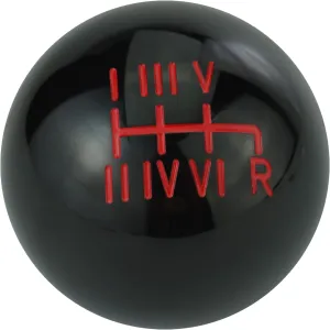 Arenbel 6 Speed Shift Ball Shifter Lever Stick Roman Numeral Car Gear Head Handle Replacement Fit Most Auto Manual Transmissions, Black