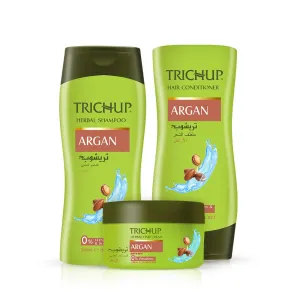 Argan Herbal Hair Care Kit For Soft, Shiny & Bouncy Hair – Shampoo, Conditioner & Cream